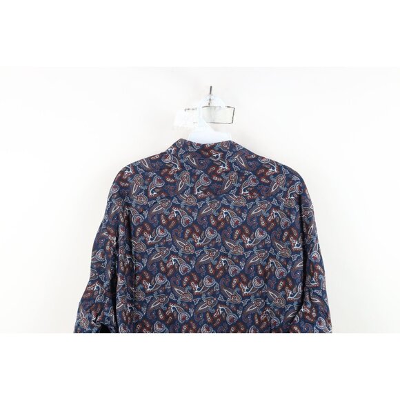 Express Mens Size 2XL XXL Slim Paisley Geometric Collared Button Shirt Cotton - Picture 10 of 11